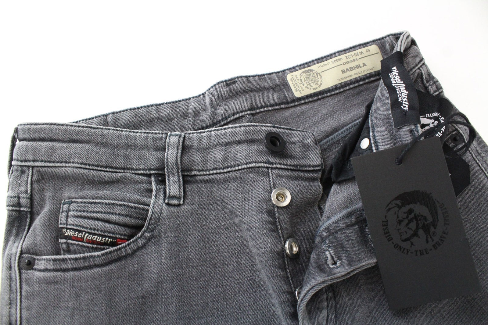DIESEL Babhila 0890S Women Jeans W26/L32 Slim-Skinny Fit Grey Cotton Stretch
