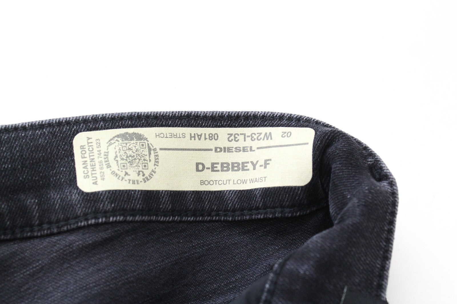 DIESEL D-Ebbey-F 081AH Women Jeans W23/L32 Bootcut Dark Grey Cotton Stretch