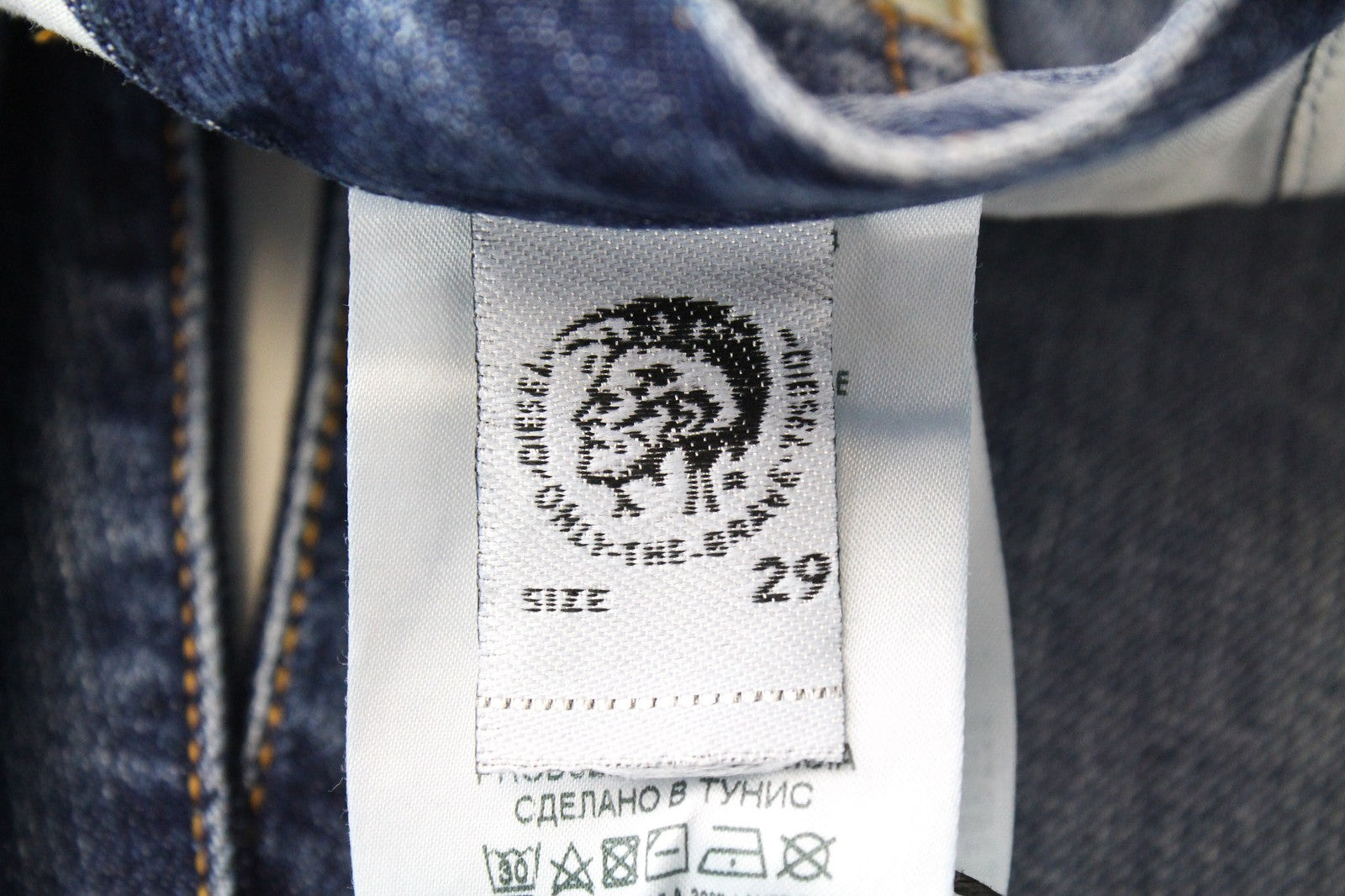 DIESEL Mharky 085AG Men Jeans W29/L32 Slim-Skinny Fit Washed Blue Pure Cotton