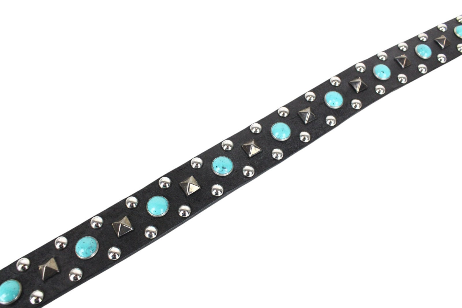 REPLAY Unisex Belt 80 cm Casual Black Genuine Cow Leather Studs Wing Buckle