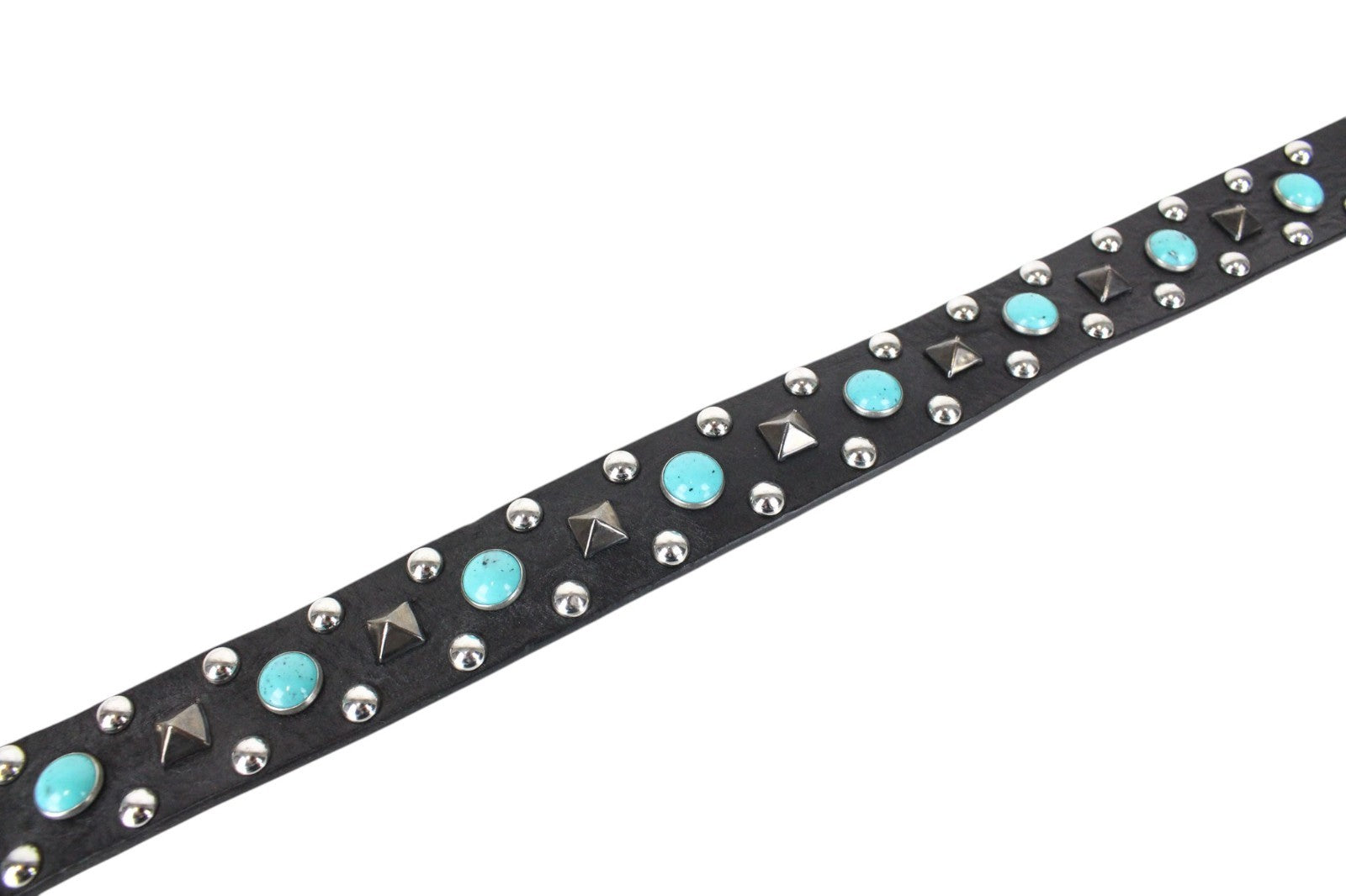 REPLAY Unisex Belt 75 cm Casual Black 100% Cow Leather Studs Wing Buckle