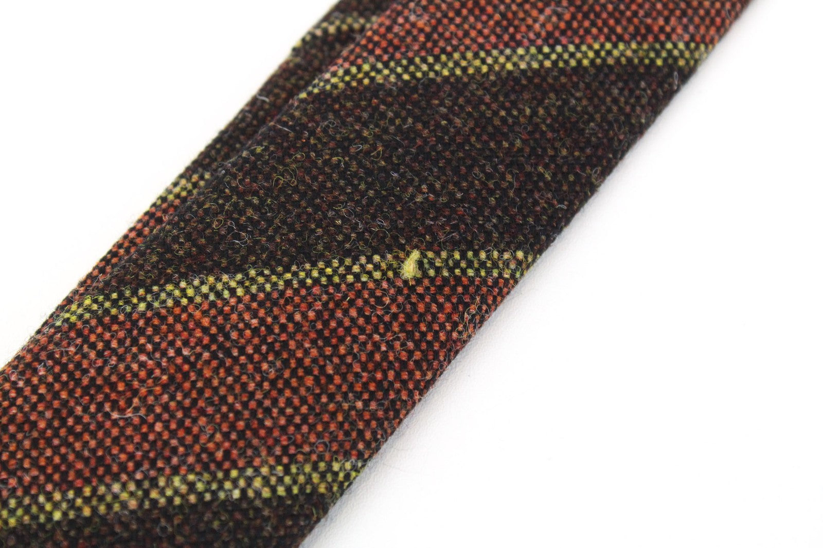 SUITSUPPLY Men Tie ~150 x 8 cm Brown Wool Striped Classic Pointed-End Formal