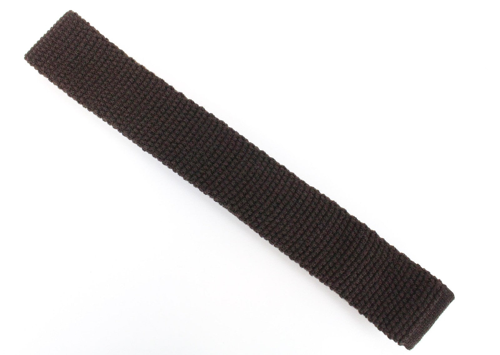 SUITSUPPLY Men Tie ~150 x 6 cm Knitted Squared-End Classic Brown Pure Wool