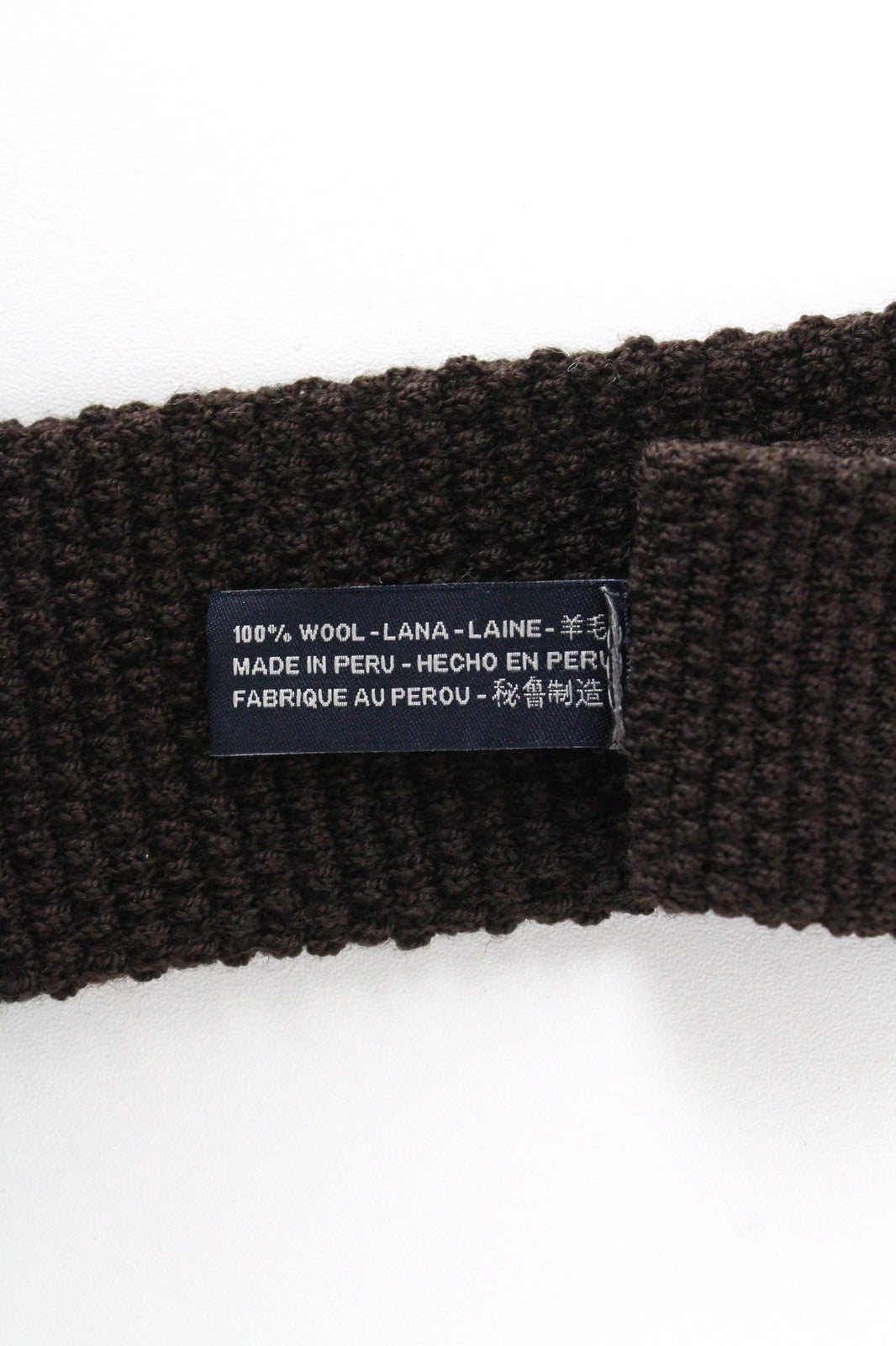 SUITSUPPLY Men Tie ~150 x 6 cm Knitted Squared-End Classic Brown Pure Wool