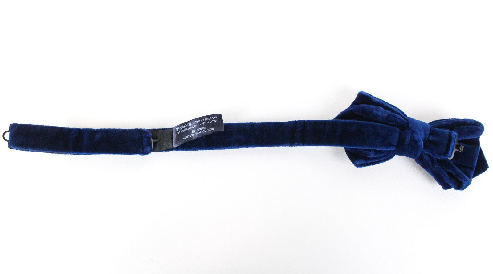 SUITSUPPLY Men Bowtie ~49 cm Blue Pure Cotton Classic Formal Butterfly Velvet