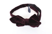 SUITSUPPLY Men Bowtie ~49 cm Purple Pure Cotton Classic Formal Butterfly Velvet