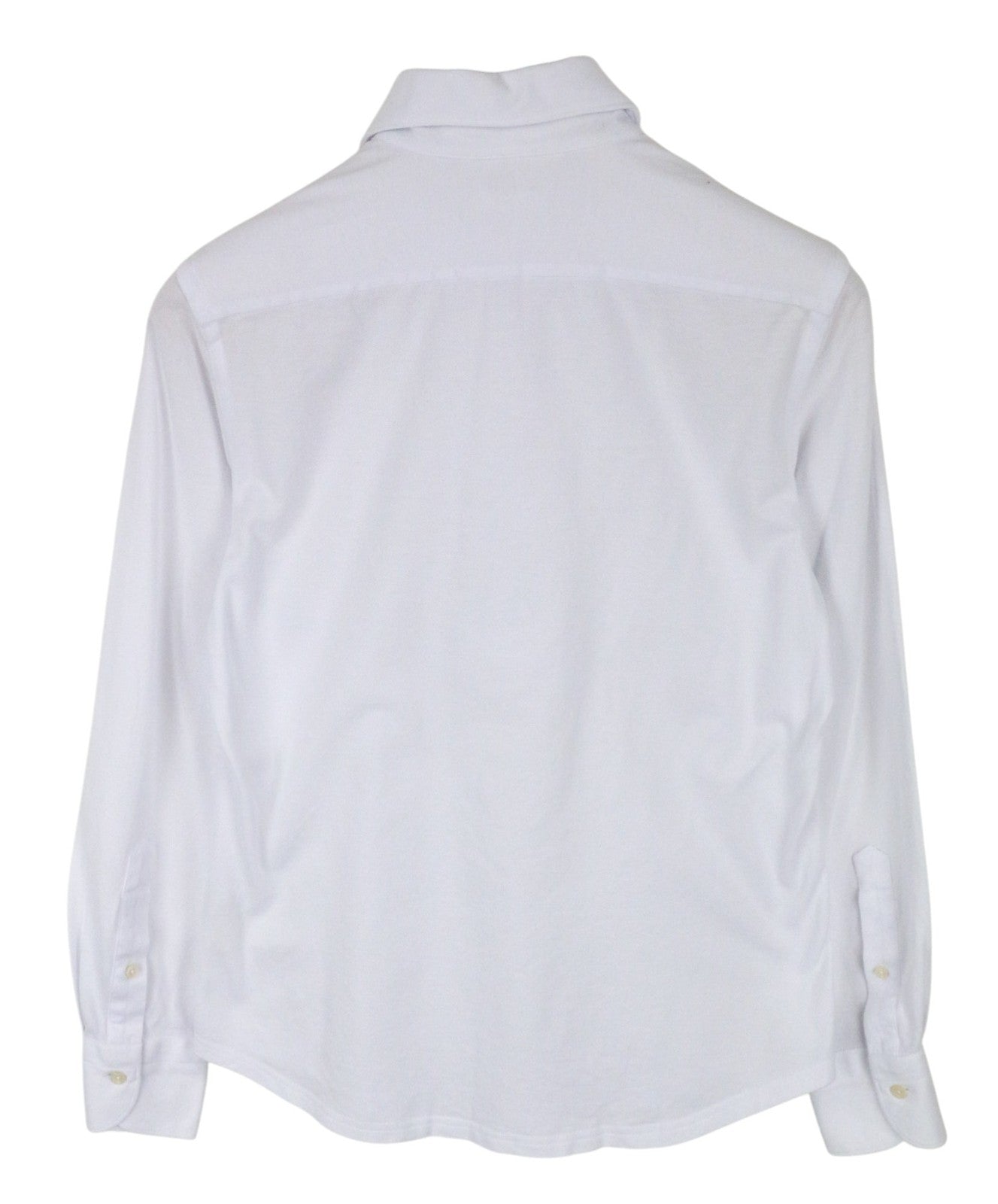 SUITSUPPLY Men T-Shirt 37/38/14 1/2/15 Extra Slim Cotton White Long Sleeve Polo