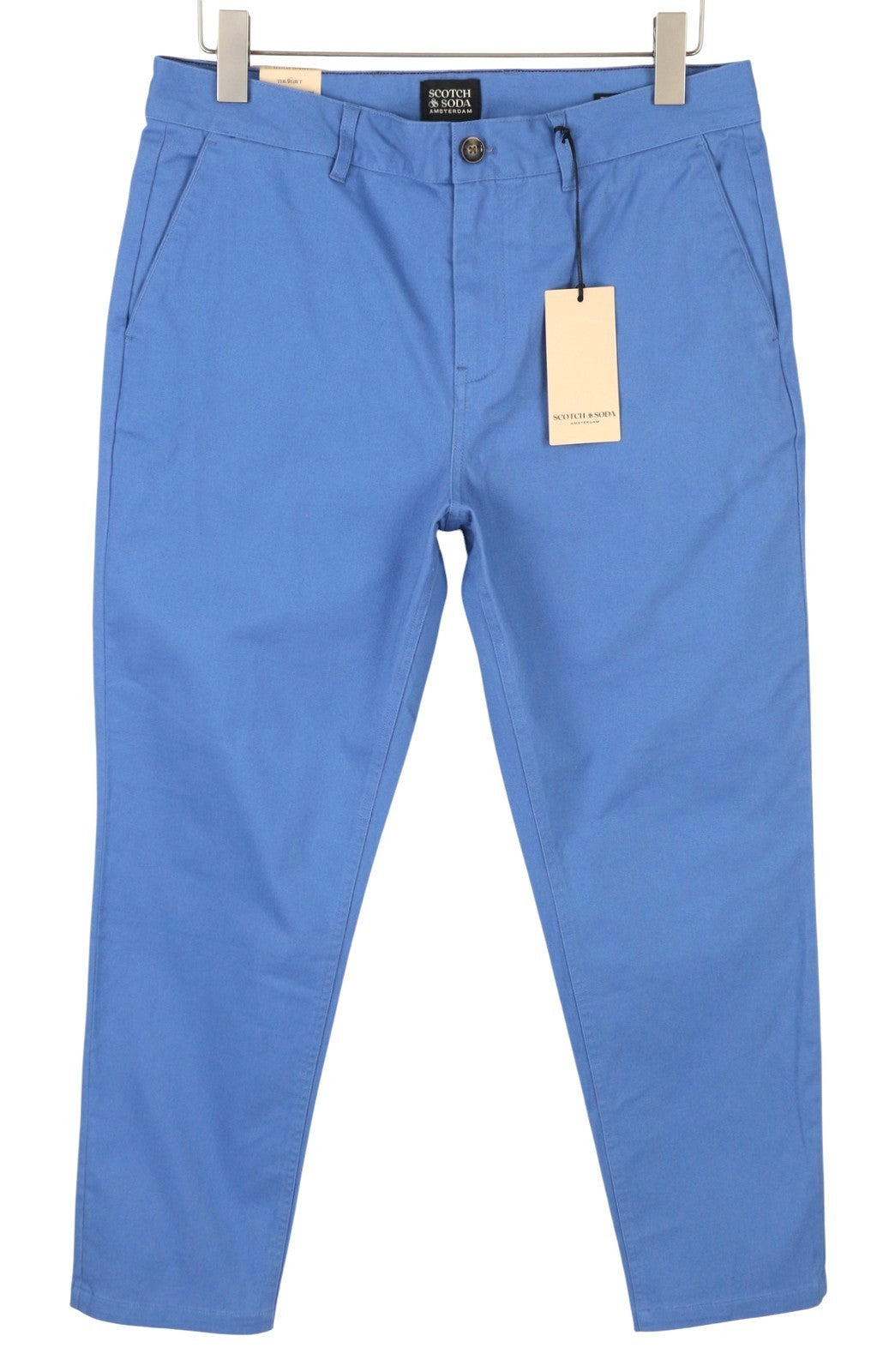 SCOTCH & SODA The Drift Men Trousers W31/L32 Blue Tapered Stretch Chinos