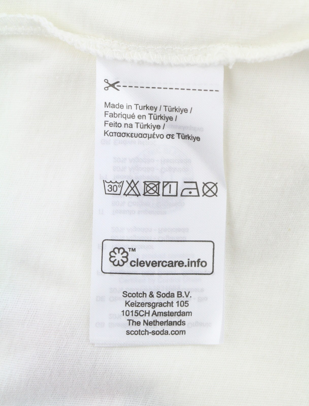 SCOTCH & SODA Men T-Shirt M White Graphic Print Tricot Crew Neck Short Sleeve