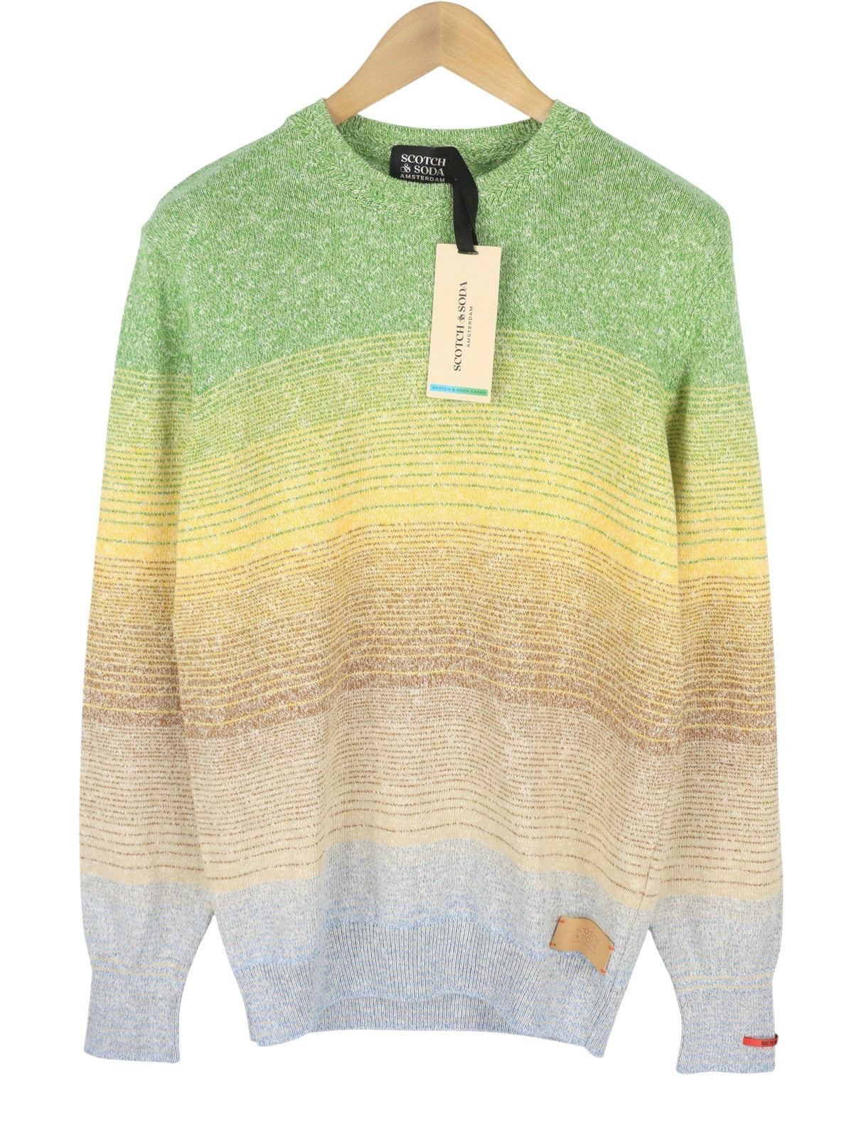 SCOTCH & SODA Men Jumper L Colourful Striped Melange Crew Neck Pull On