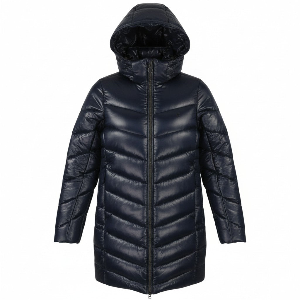 G-STAR Slim HDD Long Coat Women Jacket XS Blue Quilted Padded Longline RRP279