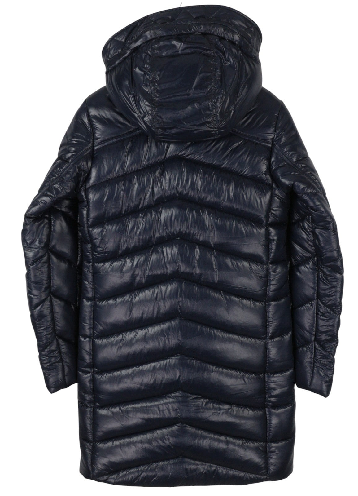 G-STAR Slim HDD Long Coat Women Jacket XS Blue Quilted Padded Longline RRP279