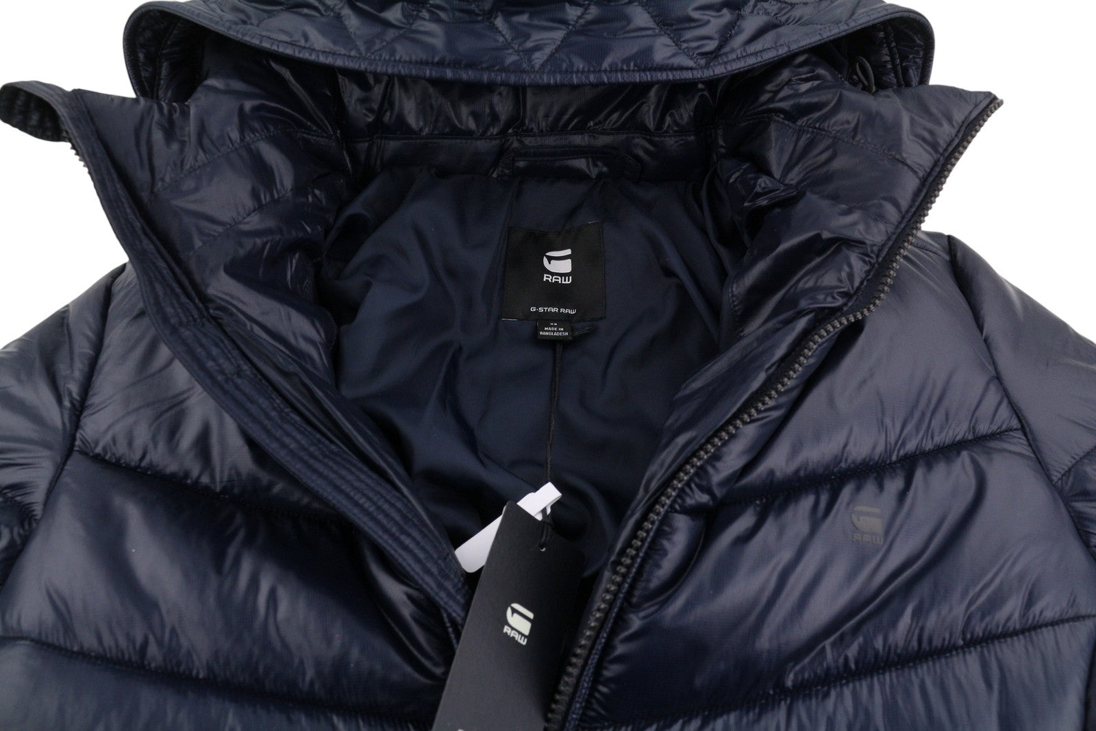 G-STAR Slim HDD Long Coat Women Jacket XS Blue Quilted Padded Longline RRP279