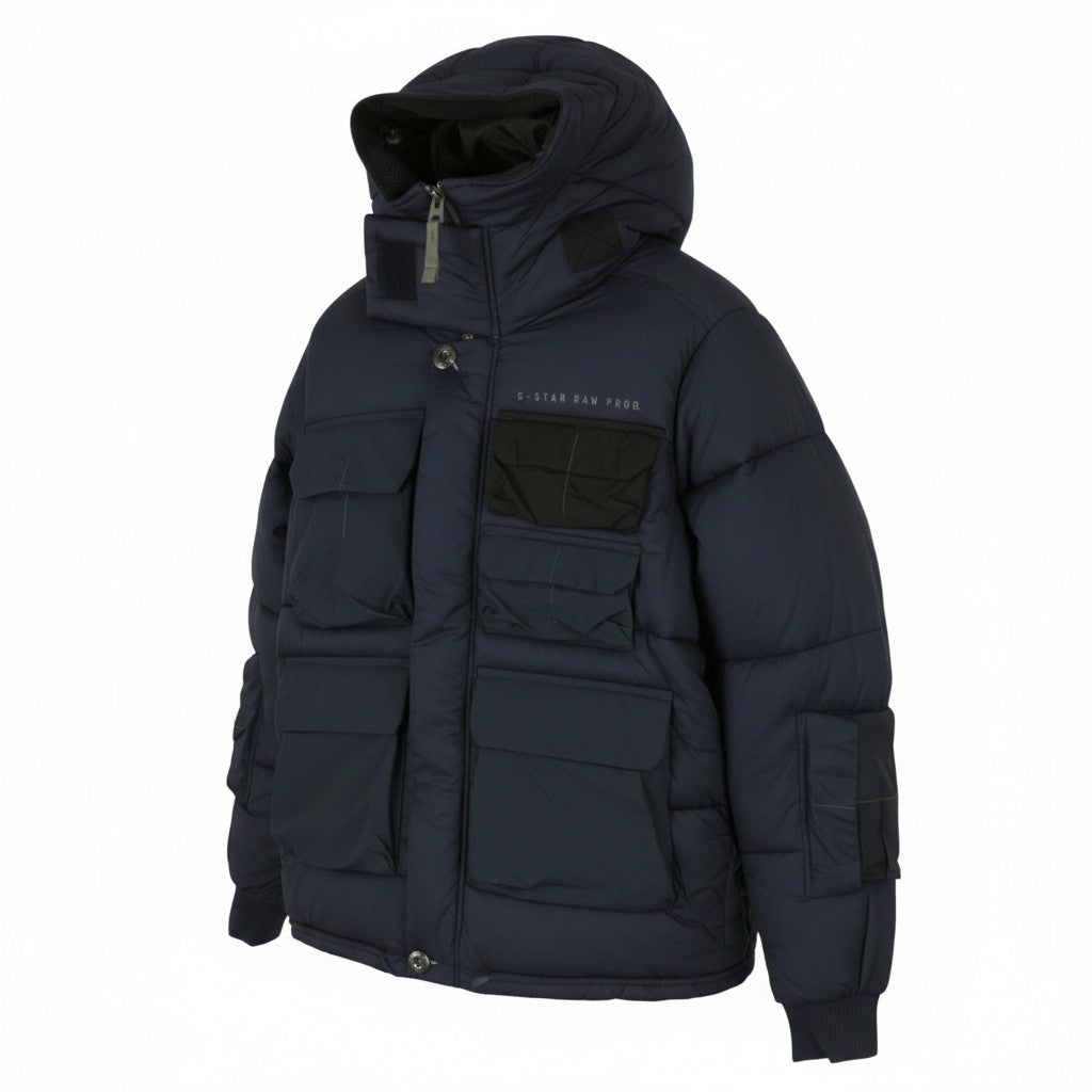 G-STAR Field HDD Puffer Men Jacket S Dark Blue Quilted Padded Coat RRP269