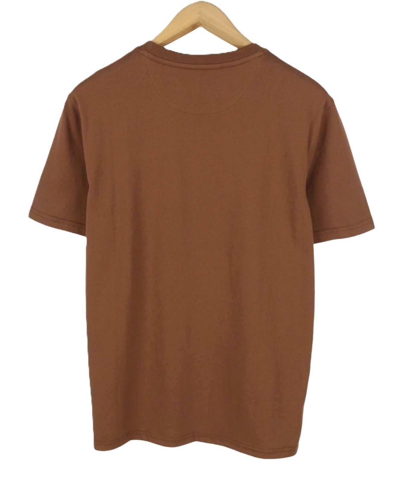 SCOTCH & SODA Men T-Shirt M Brown Embroidered Logo Crew Tricot Short Sleeve