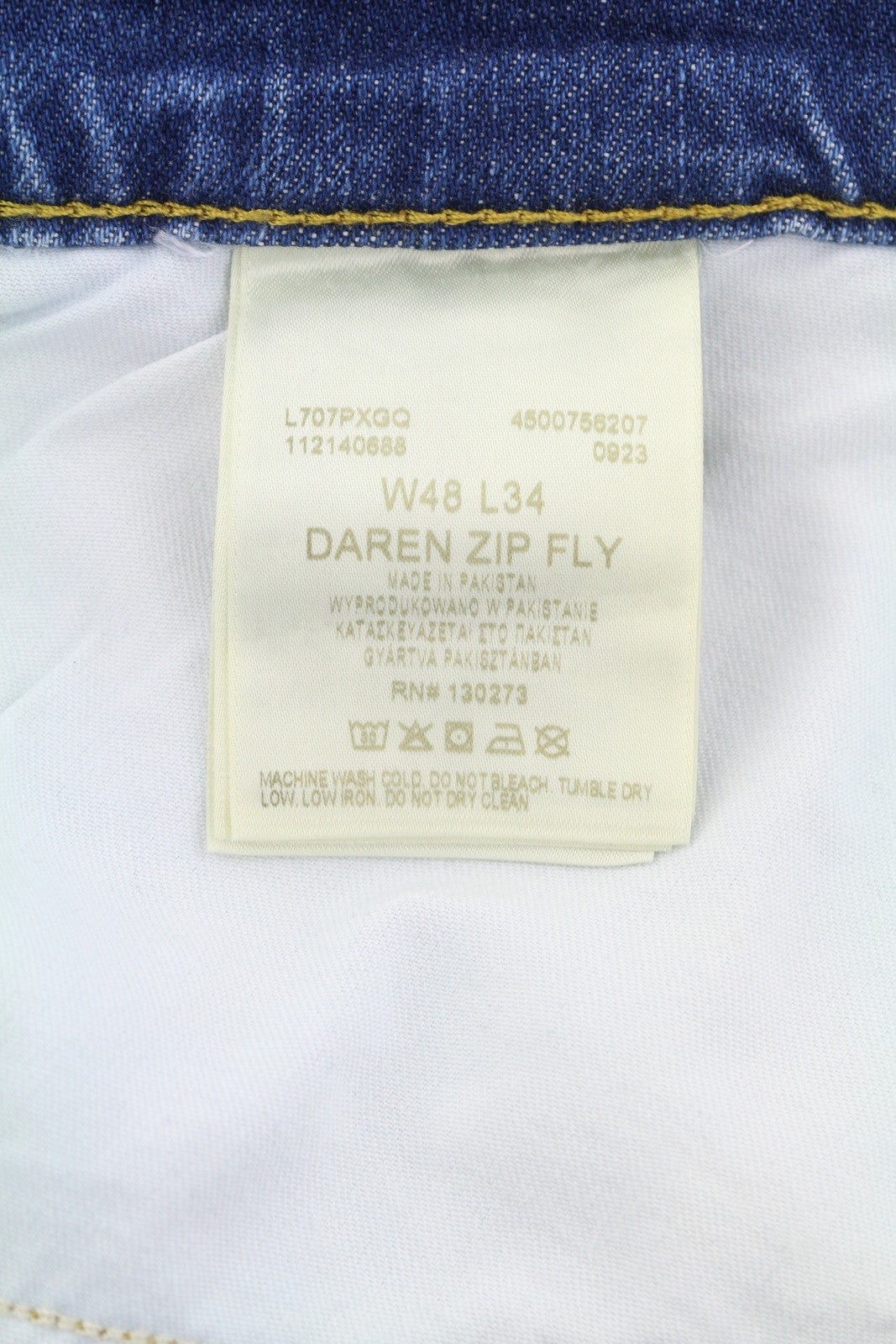 LEE Daren Zip Fly Men Jeans W48/L34 Blue Faded Whisker Straight Fit