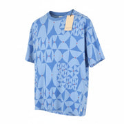 SCOTCH & SODA Men T-Shirt M Diamond Blue Aop Tricot Crew Neck Short Sleeve