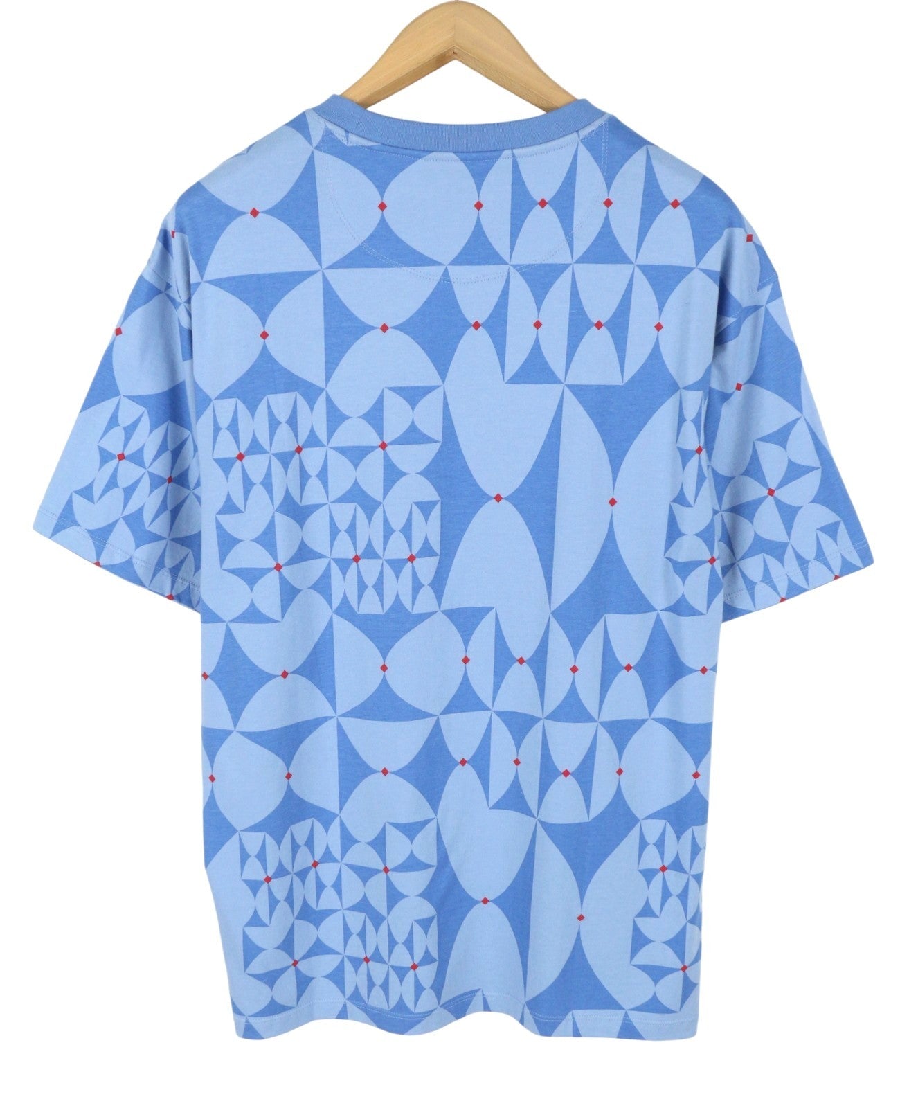 SCOTCH & SODA Men T-Shirt M Diamond Blue Aop Tricot Crew Neck Short Sleeve