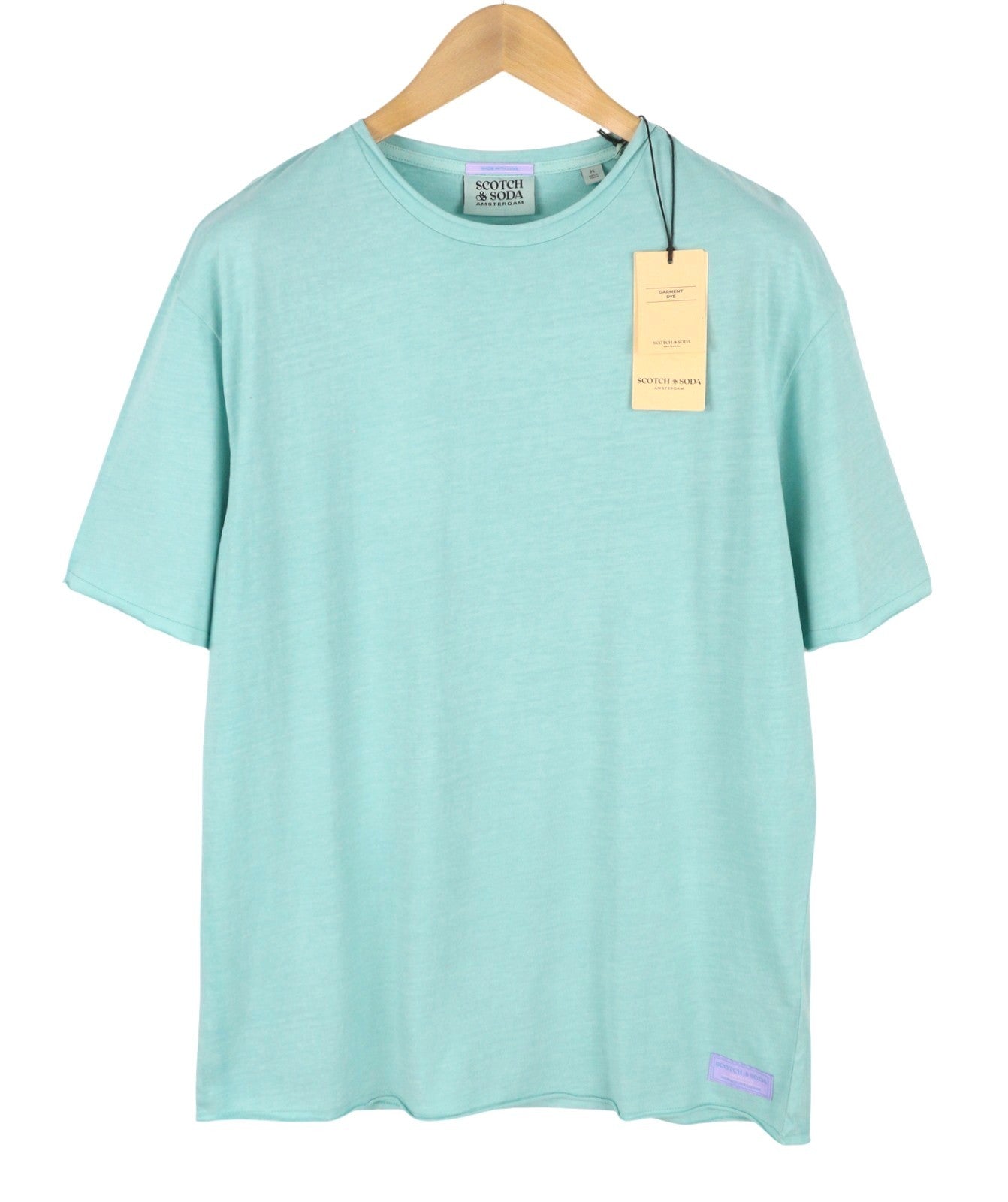 SCOTCH & SODA Men T-Shirt M Blue Garment Dye Melange Crew Neck Short Sleeve