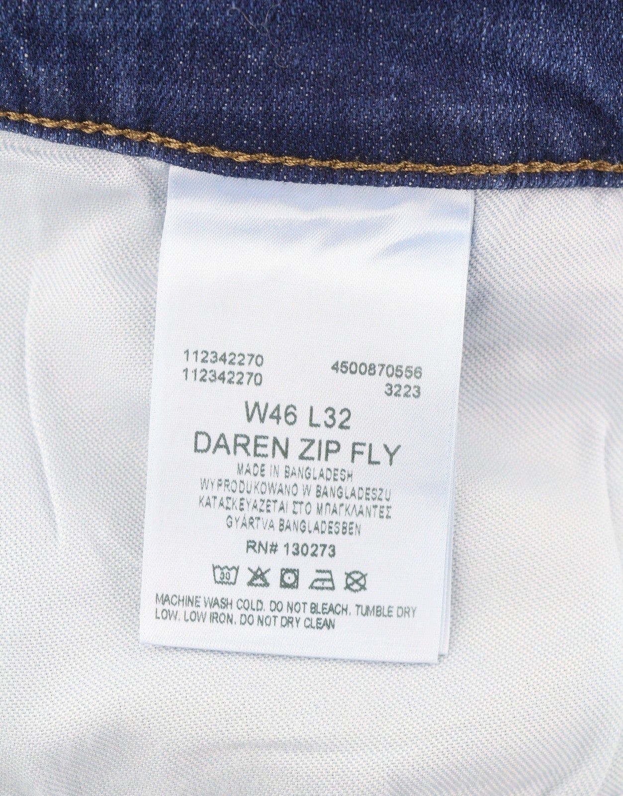 LEE Daren Zip Fly Men Jeans W46/L32 Blue Whisker Fade Straight Fit