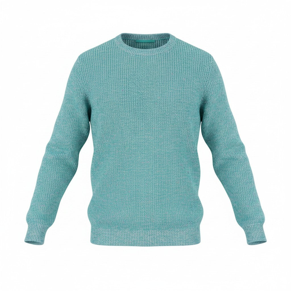 SCOTCH & SODA Men Jumper M Blue Melange Crew Collar Tight-Knit Pull On