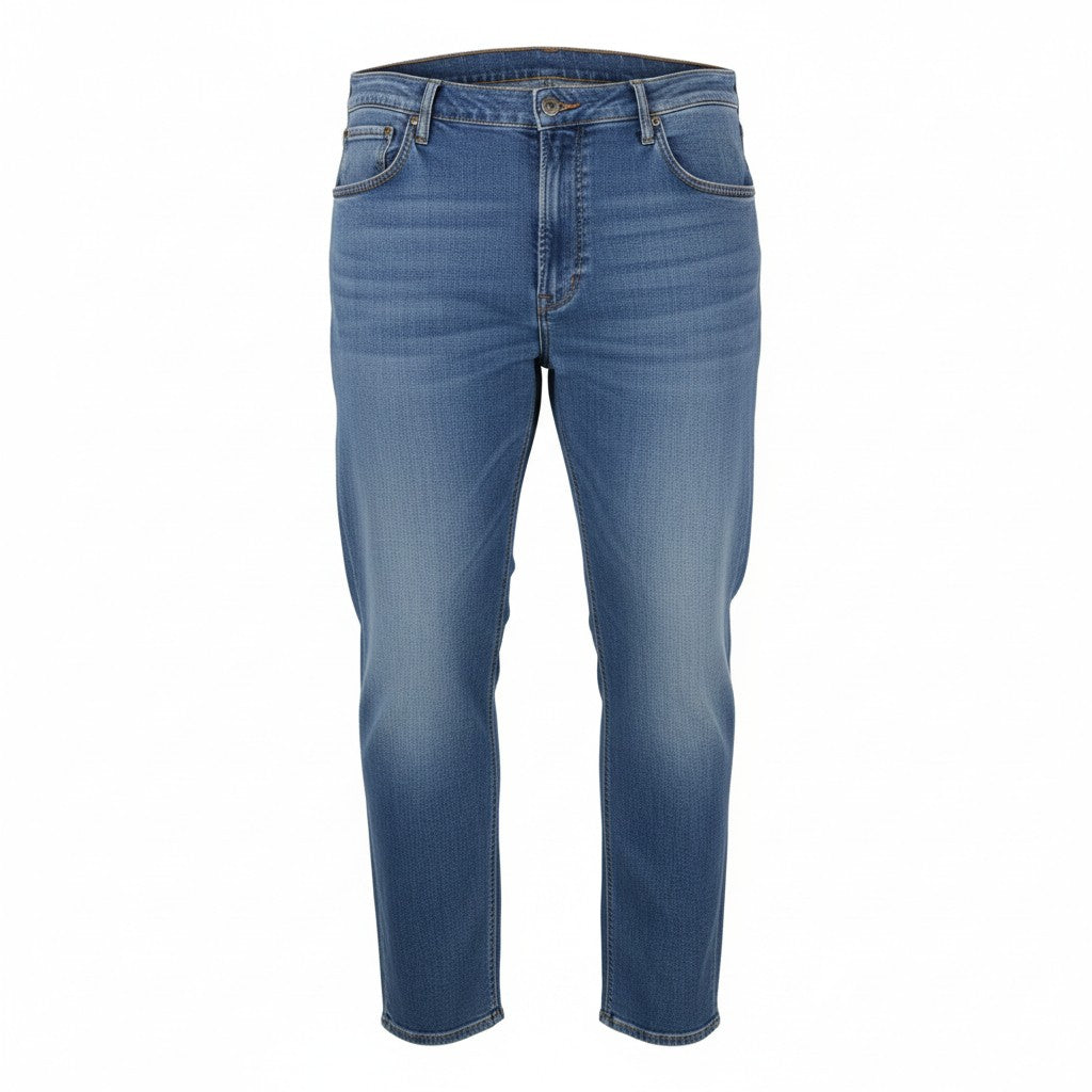 LEE Luke Men Jeans W46/L32 Blue Faded Whisker Slim Tapered Denim