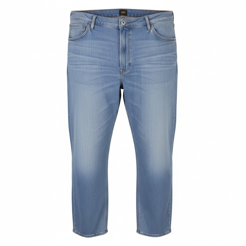 LEE Daren Zip Fly Men Jeans W48/L32 Blue Fade Whisker Straight Fit
