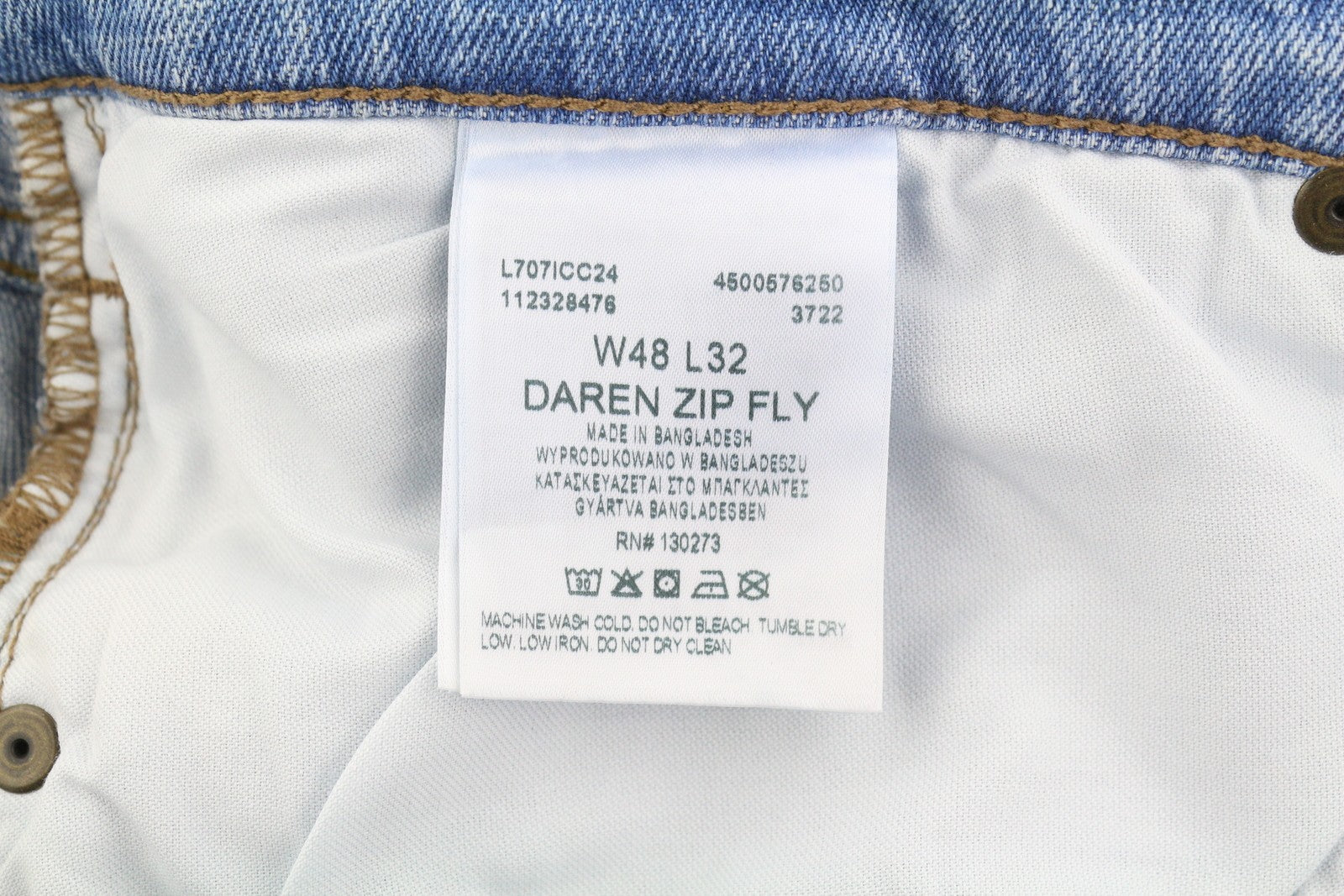 LEE Daren Zip Fly Men Jeans W48/L32 Blue Fade Whisker Straight Fit