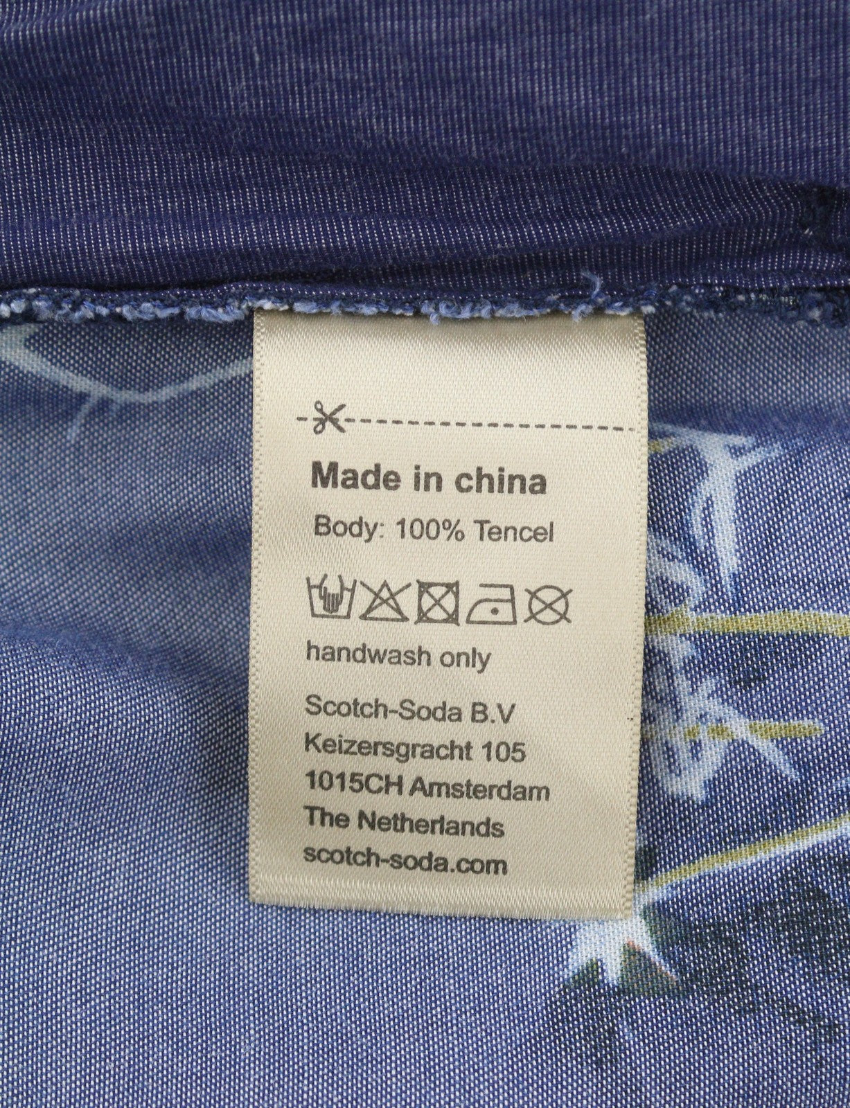 SCOTCH & SODA Men Shorts W33 Blue Floral Print Pleated Tencel Chino