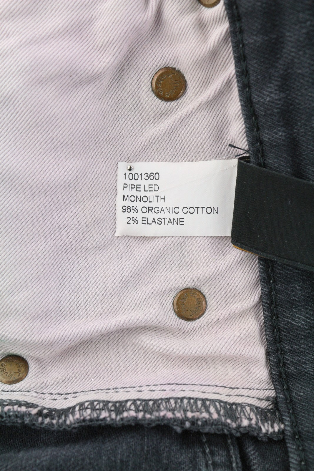 NUDIE JEANS Pipe Len Monolith Women Jeans W26/L32 Dark Grey Skinny Stretch
