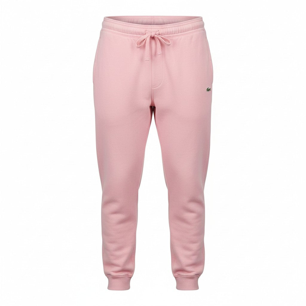 LACOSTE Men Trousers 4XL Pink Tapered Fleece Drawcord Sweatpants