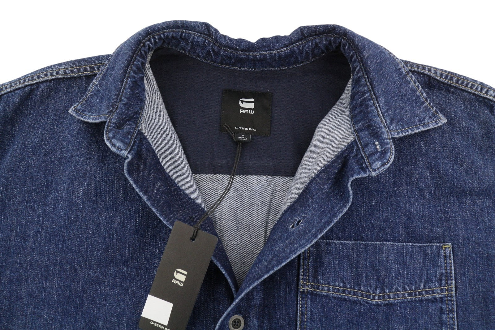 G-STAR Oversized Denim Women Dress S Blue Denim Patch Pocket Shirt RRP179