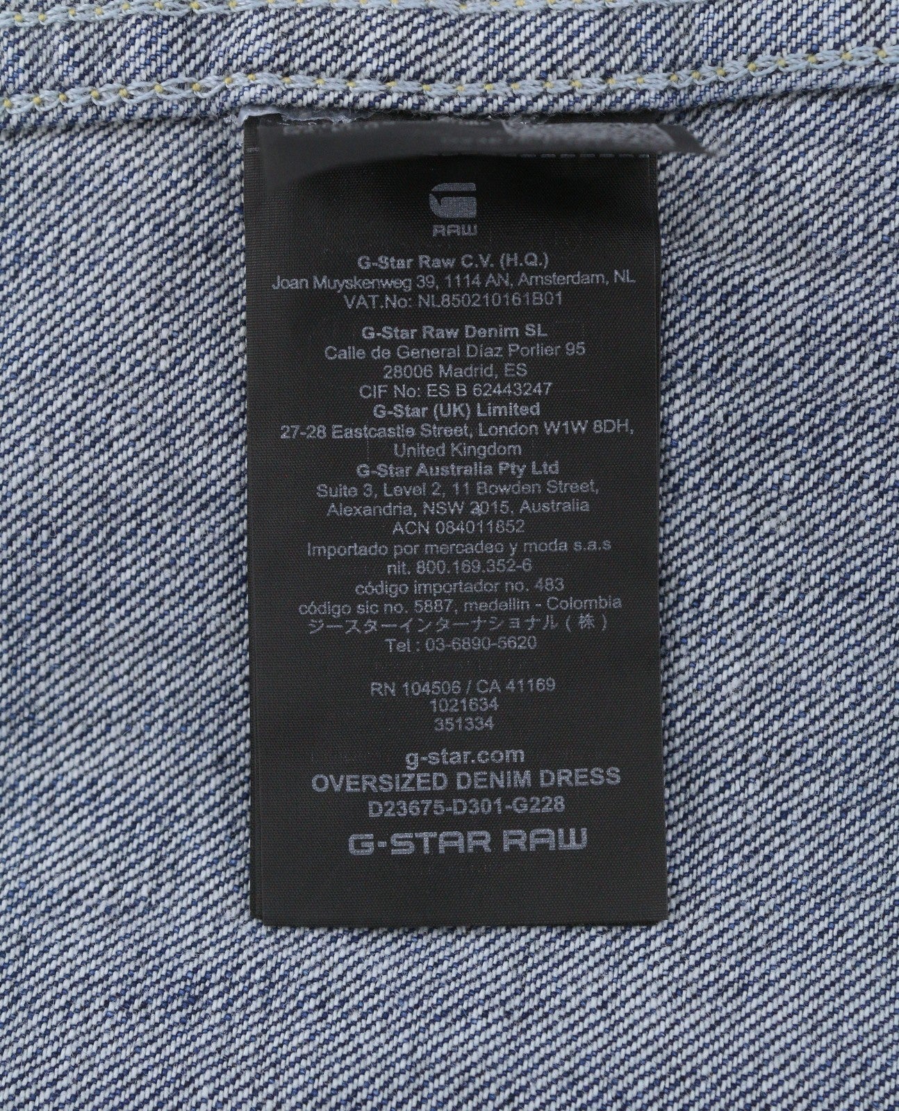 G-STAR Oversized Denim Women Dress S Blue Denim Patch Pocket Shirt RRP179