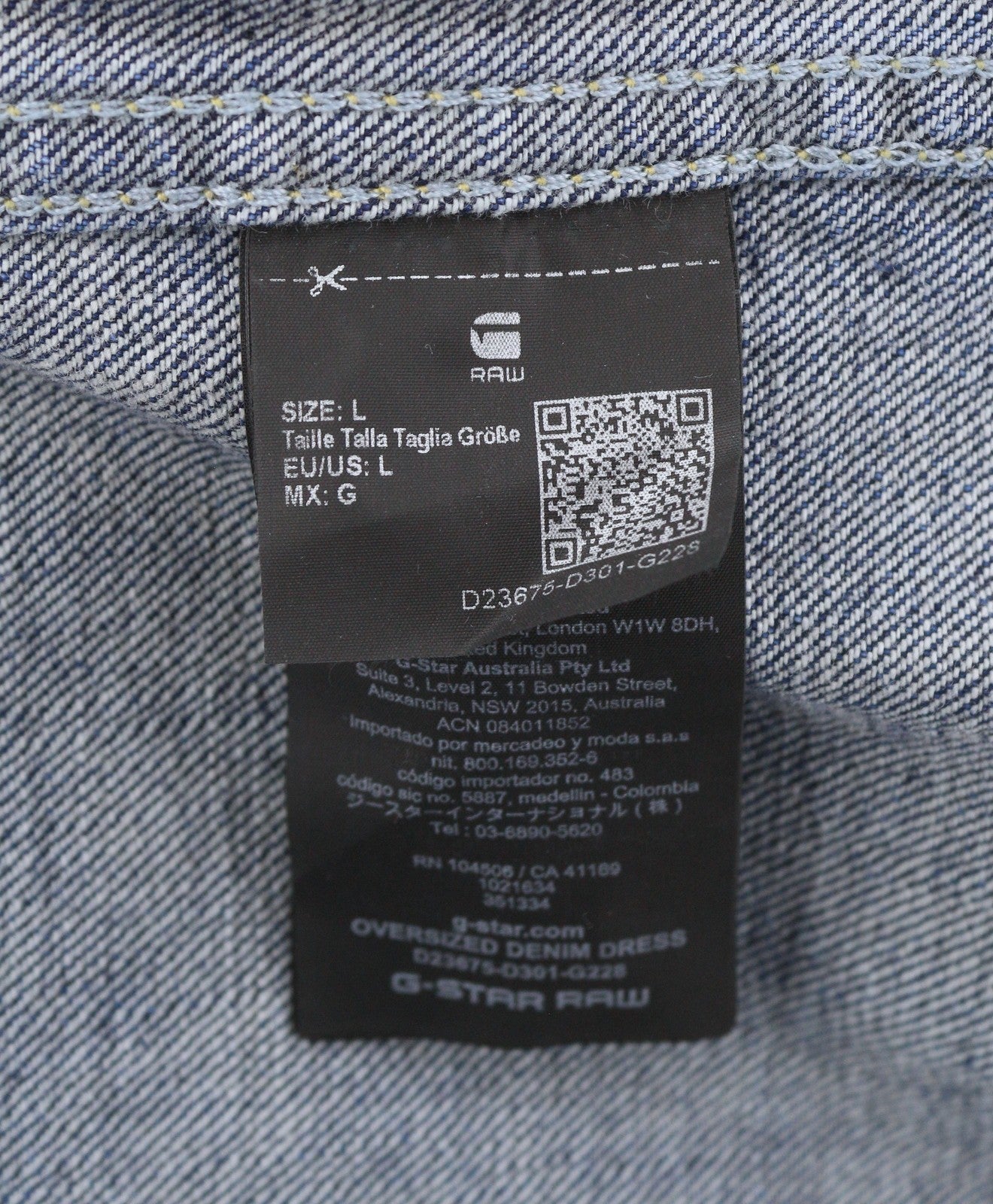 G-STAR Oversized Denim Women Dress L Blue Denim Patch Pocket Shirt RRP179