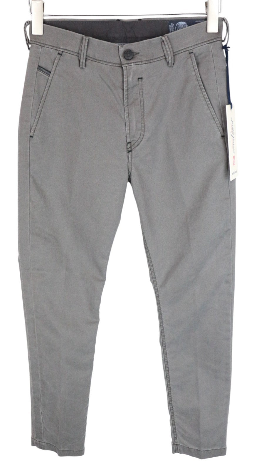 DIESEL Chino-M-NE 0685E Men Jeans W26 Sweat Jogg Slim Grey Stretch Pleated Boys