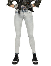 DIESEL Slandy 086AF Women Jeans W26/L32 Super Slim-Skinny Fit Light Blue Stretch