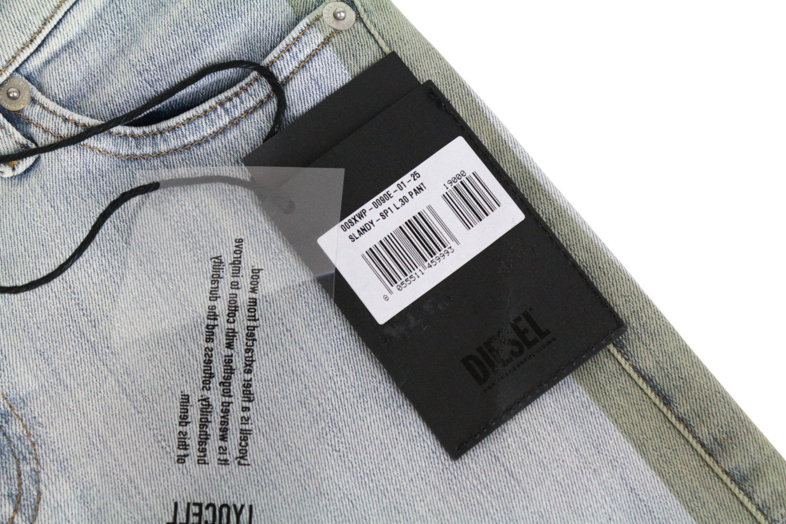DIESEL Slandy-SP1 0090E Women Jeans W25/L30 Stretch Super Slim Skinny Light Blue