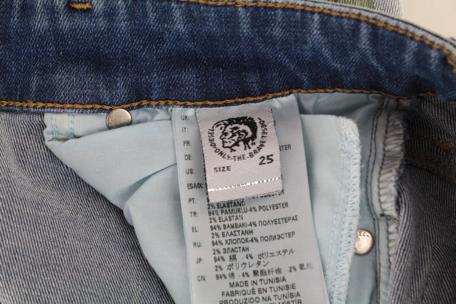DIESEL Slandy-SP1 0090E Women Jeans W25/L30 Stretch Super Slim Skinny Light Blue