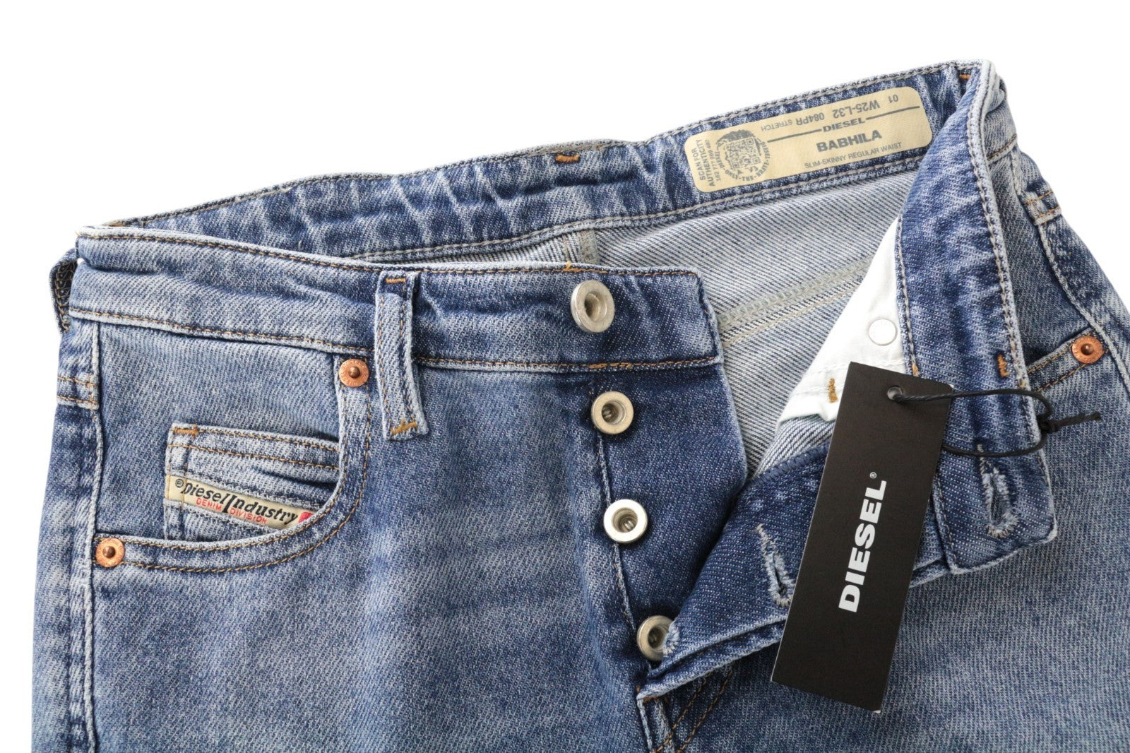 DIESEL Babhila 084PR Women Jeans W25/L32 Slim Skinny Blue Wash Stretch