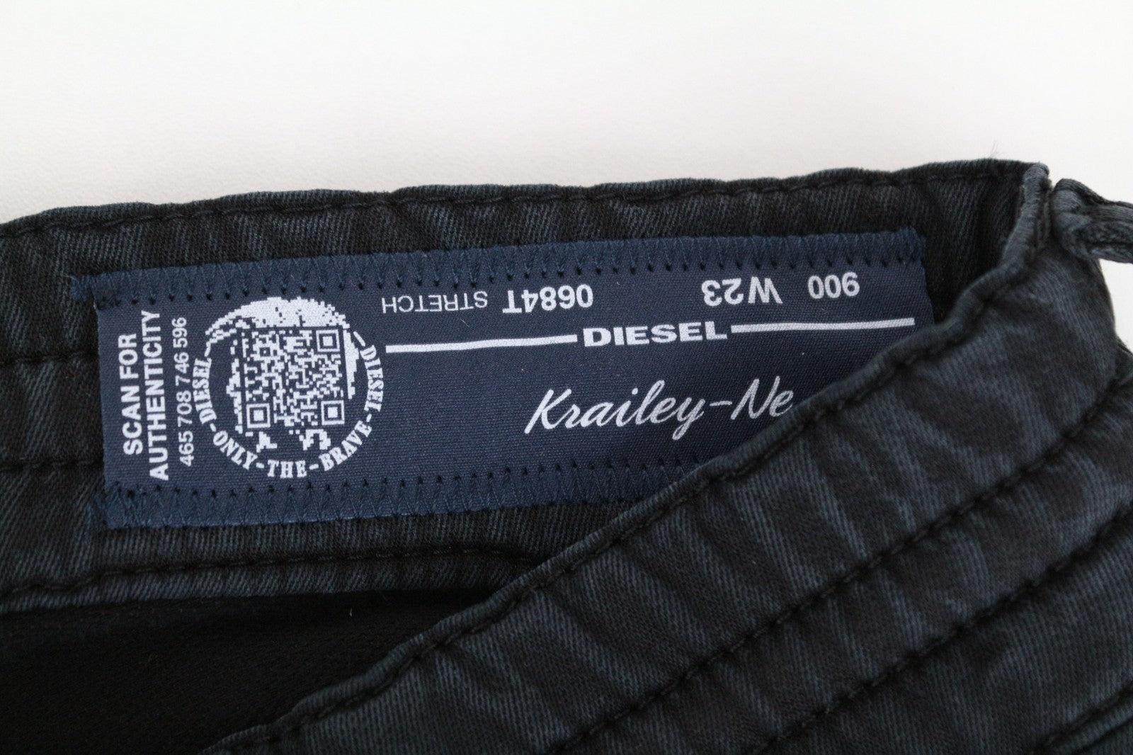 DIESEL Krailey-Ne 0684T Women Jeans W23 Jogg Sweat Black Distressed Boyfriend