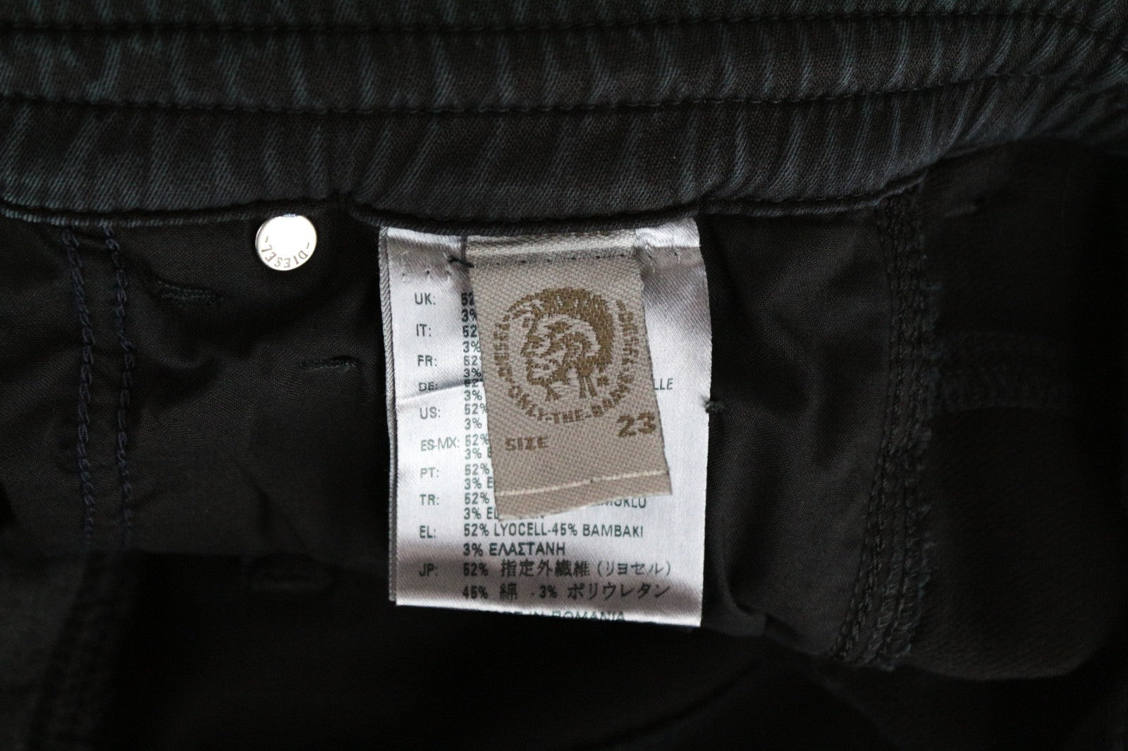 DIESEL Krailey-Ne 0684T Women Jeans W23 Jogg Sweat Black Distressed Boyfriend