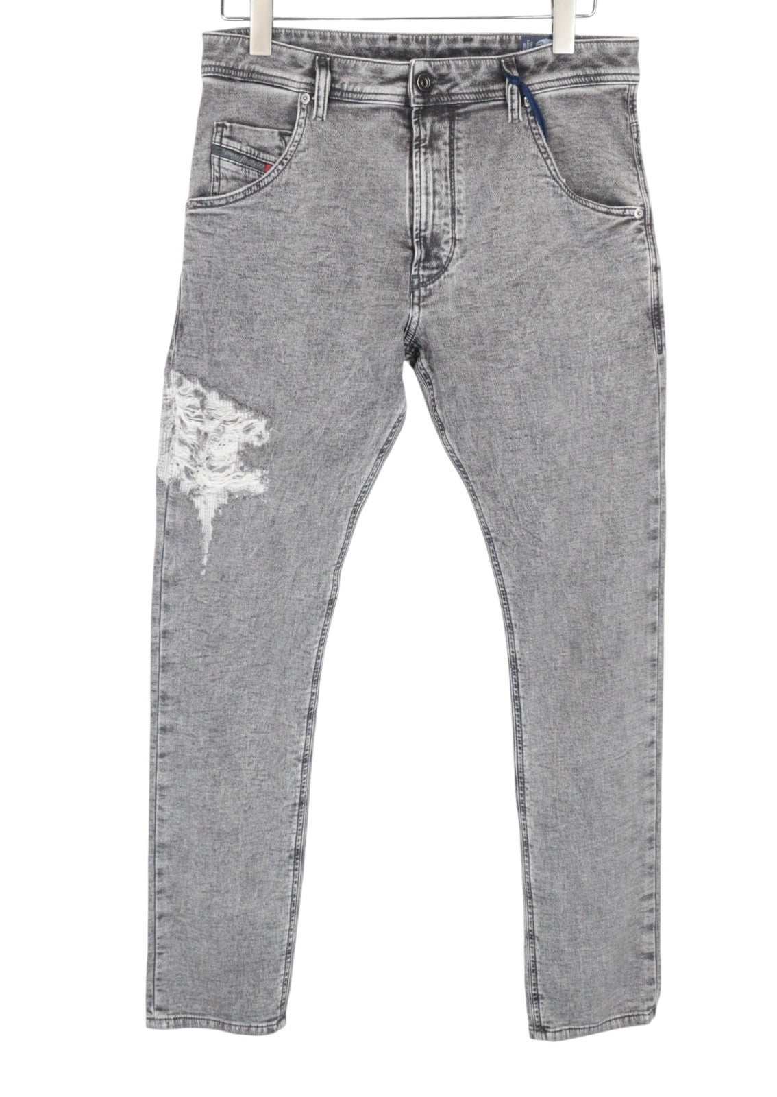 DIESEL Krooley-T 0689D Men Jeans W29 Jogg Sweat Distressed Grey Slim Carrot