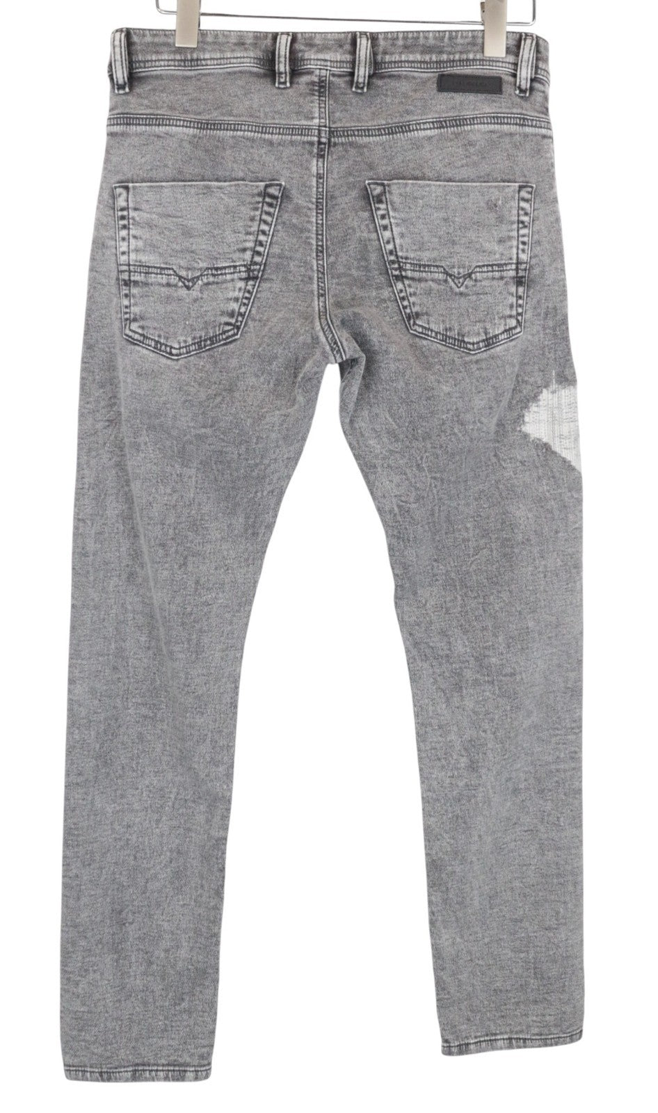 DIESEL Krooley-T 0689D Men Jeans W29 Jogg Sweat Distressed Grey Slim Carrot