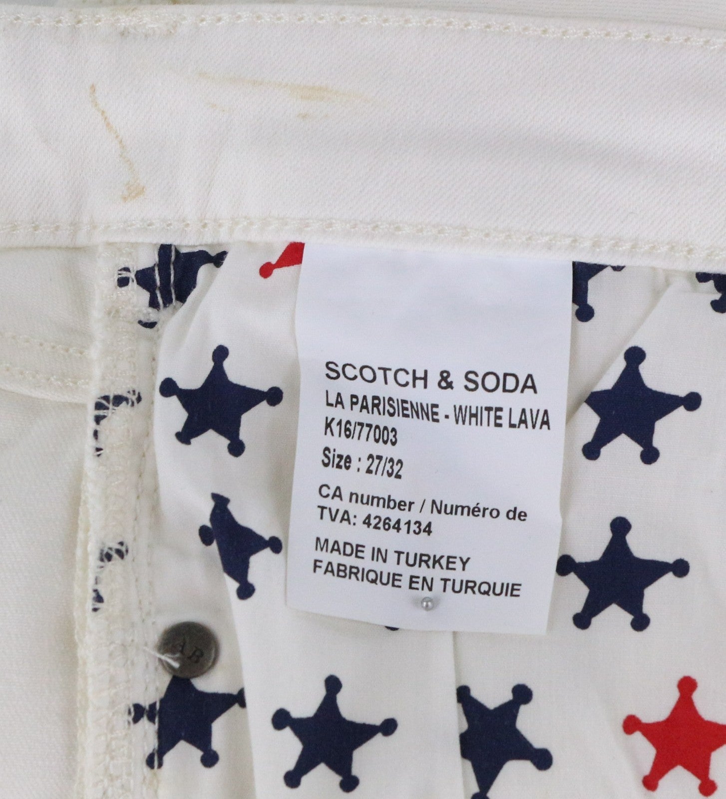 MAISON SCOTCH La Parisienne Women Jeans W27/L32 Skinny Off-White Distressed