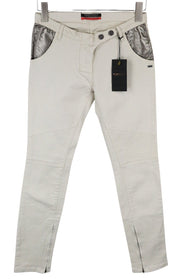 MAISON SCOTCH Women Jeans W26/L32 Slim Fit Beige Cotton Stretch Zip Leg