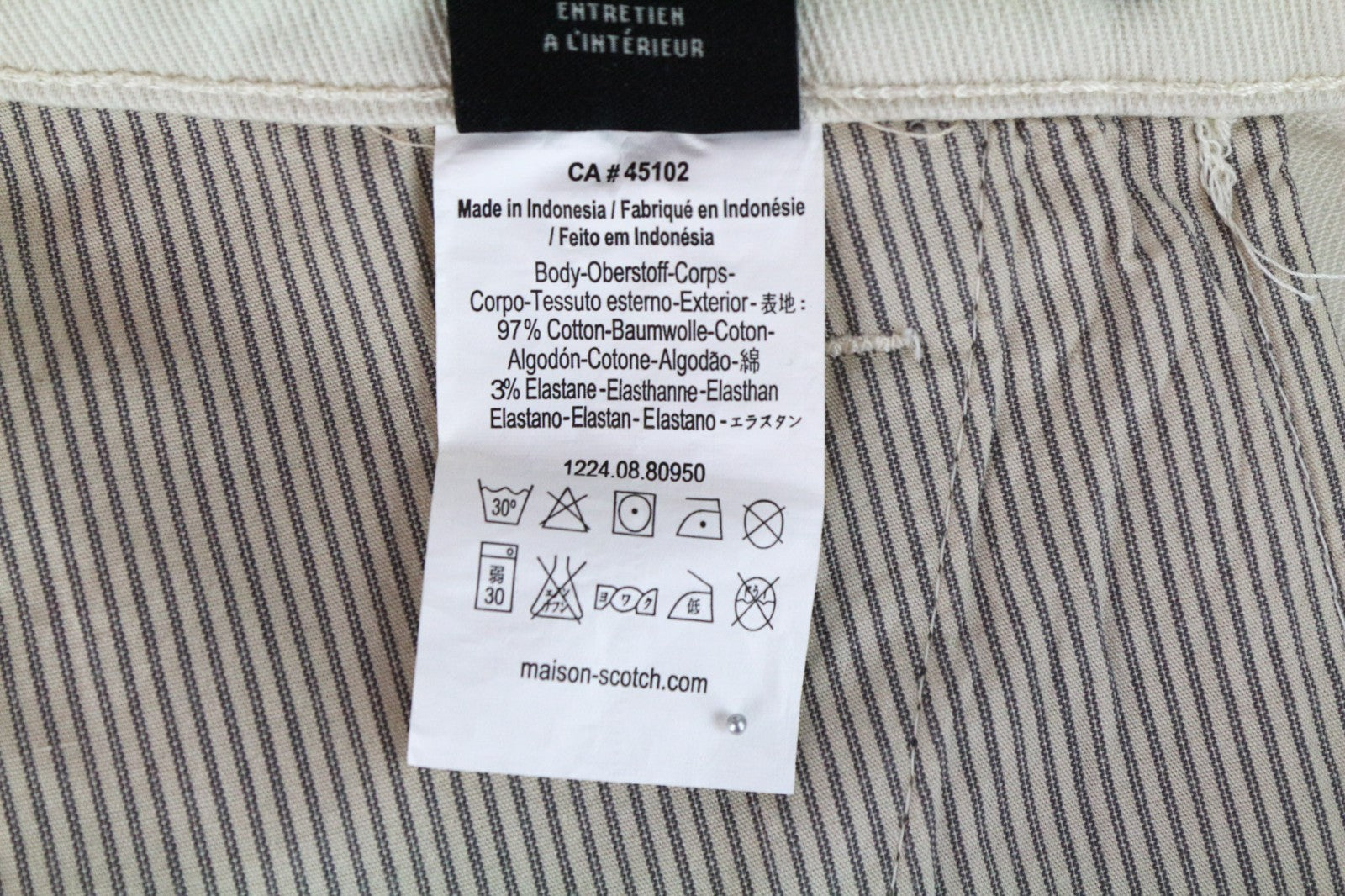 MAISON SCOTCH Women Jeans W26/L32 Slim Fit Beige Cotton Stretch Zip Leg