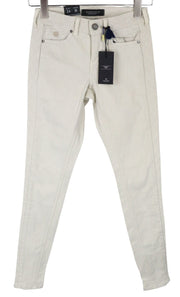 MAISON SCOTCH La Bohemienne Women Jeans W24 Skinny Fit Beige Cotton Stretch