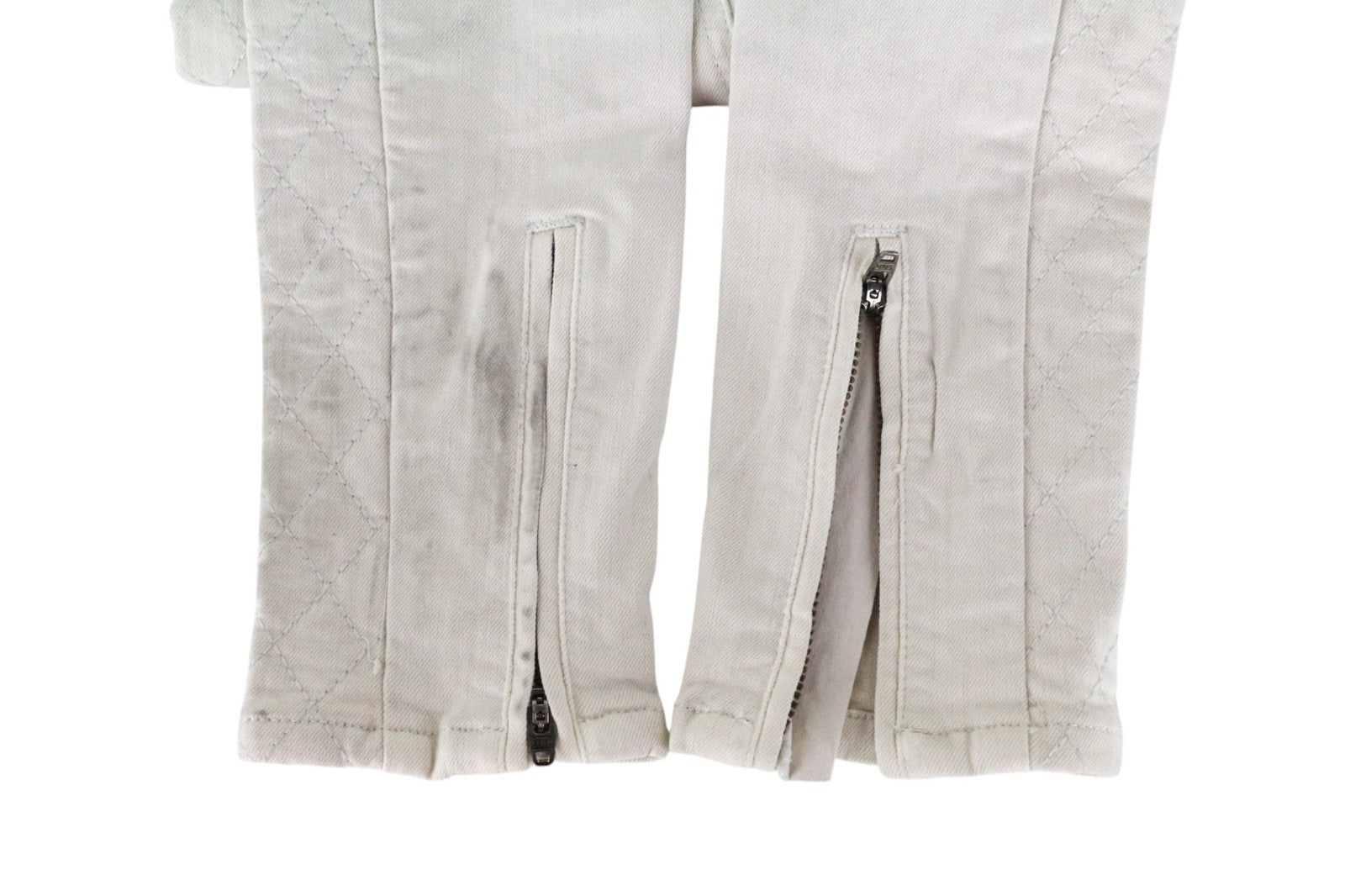 MAISON SCOTCH La Bohemienne Women Jeans W24 Skinny Fit Beige Cotton Stretch