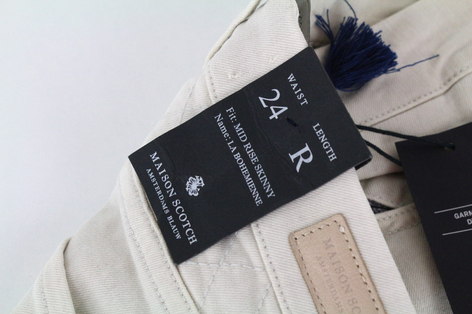 MAISON SCOTCH La Bohemienne Women Jeans W24 Skinny Fit Beige Cotton Stretch