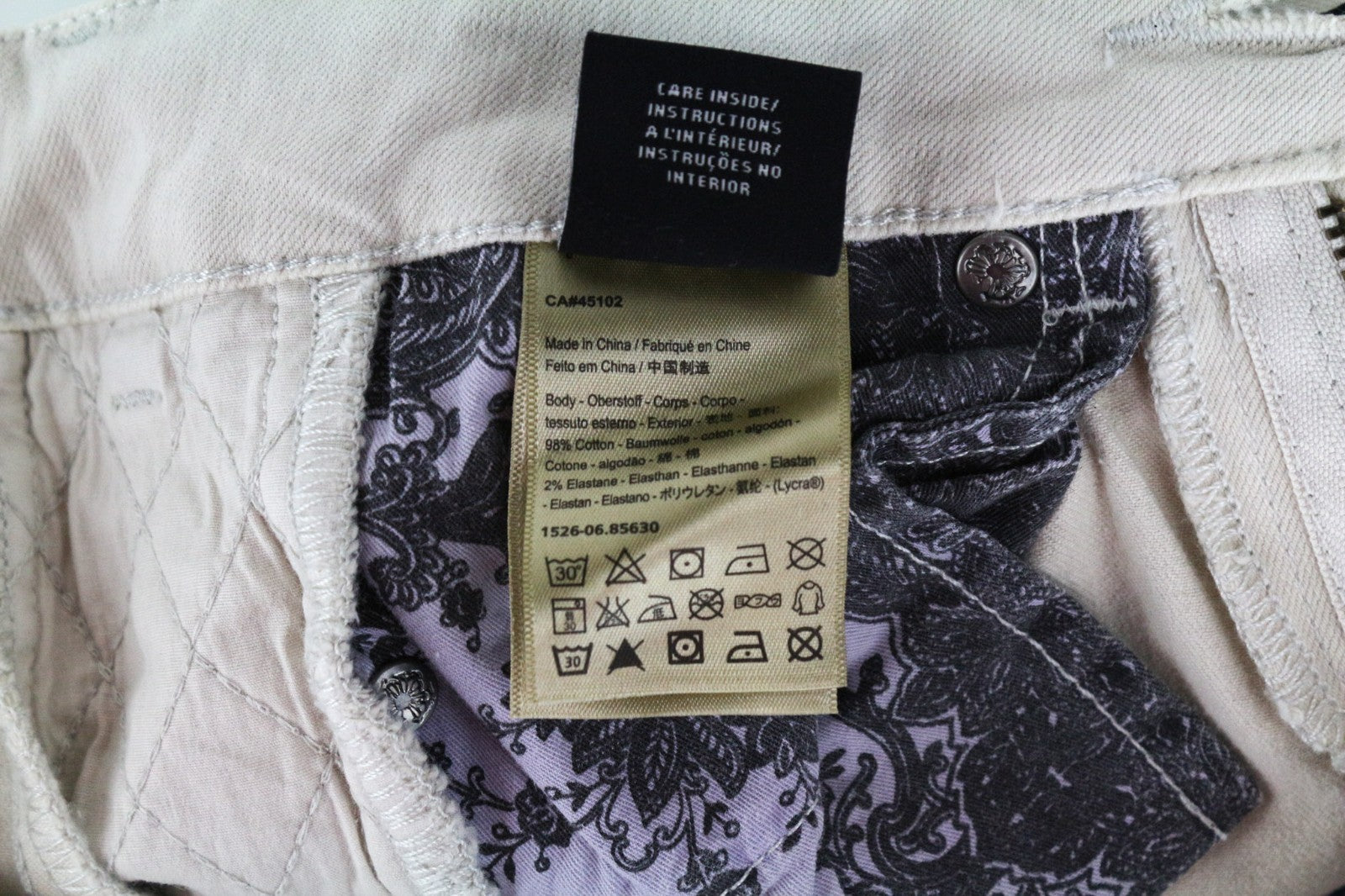 MAISON SCOTCH La Bohemienne Women Jeans W24 Skinny Fit Beige Cotton Stretch